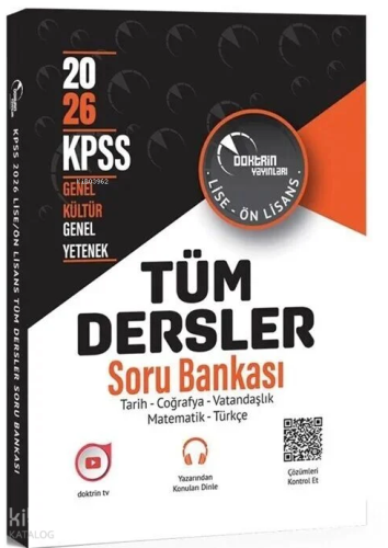 Doktrin 2026 KPSS Lise Ön Lisans Tüm Dersler Soru Bankası