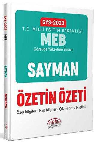 Editör Yayınevi Milli Eğitim Bakanlığı Sayman GYS Özetin Özeti