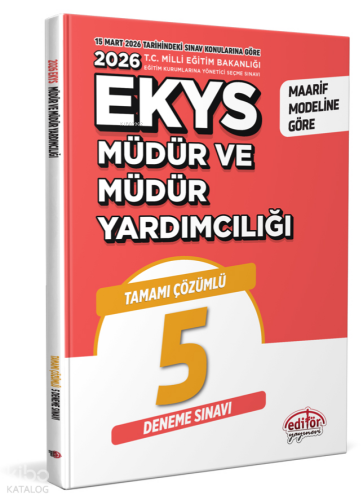 Editör Yayınları 2025 MEB EKYS Müdür ve Müdür Yardımcılığı Tamamı Çözü