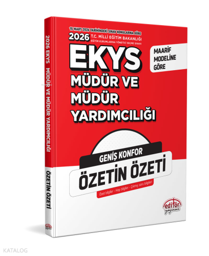Editör Yayınları MEB EKYS Müdür ve Müdür Yardımcılığı Özetin Özeti