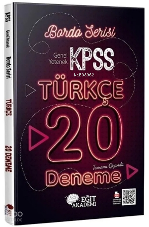 Eğit Akademi KPSS Türkçe Tamamı Çözümlü 20 Bordo Deneme Sınavı