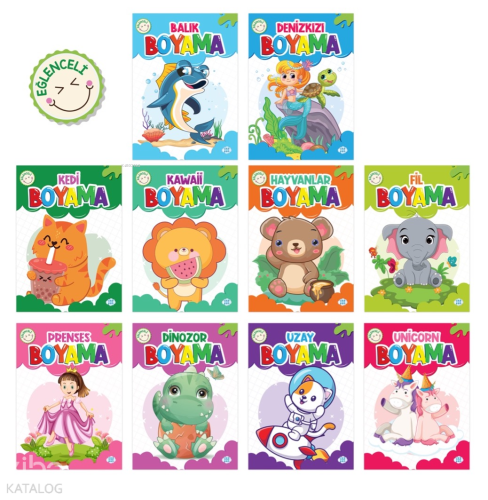 Eğlenceli Boyama Seti (10 Kitap Takım)