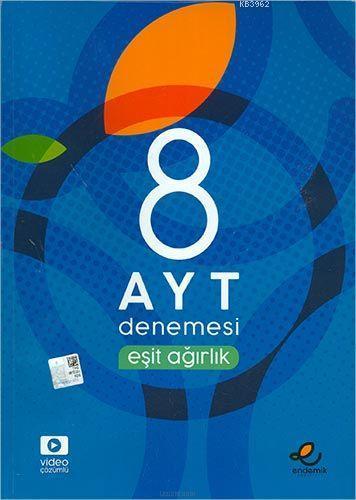 Endemik Yayınları AYT Eşit Ağırlık Video Çözümlü 8 Deneme 2020 Özel Endemik