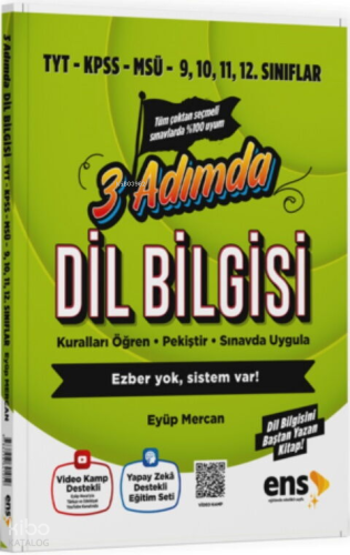 ENS Yayıncılık TYT KPSS MSÜ Dil Bilgisi 3 Adımda Video Destekli Soru Bankası