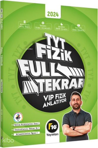 F10 Yayınları 2024 TYT Fizik Full Tekrar Video Ders Kitabı