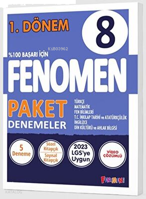 Fenomen Kitap 8. Sınıf 1. Dönem Fenomen Paket Denemeler