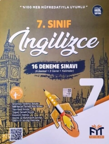 Fit Yayınları 7. Sınıf İngilizce 16 Deneme Sınavı