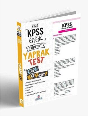 Genel Kültür Genel Yetenek Lisans Kurumsal Çek Kopart Yaprak Test