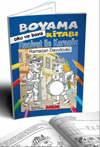 Hacivat İle Karagöz Ramazan Davucusu (Oku ve Boya)