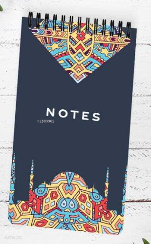 Hafle - Mavili Spiralli Not Defteri Renkli Cep Boy