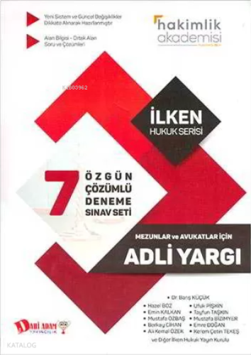 Hakimlik Akademisi Adli Yargı 7'li Çözümlü Deneme Sınavı Dahi Adam Yayınları