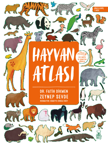 Hayvan Atlası;(Ciltli- Dünya Haritası ve Çıkartma Hediyeli)