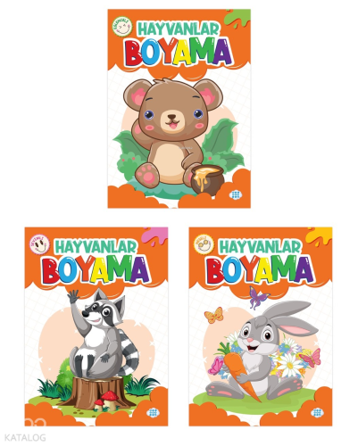 Hayvanlar Boyama Seti (3 Kitap Takım)