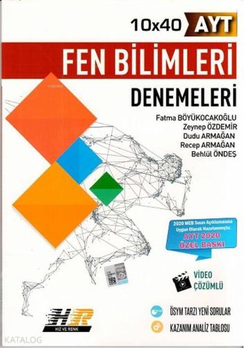 Hız ve Renk Yayınları AYT Fen Bilimleri 10 x 40 Denemeleri 2020 Özel H