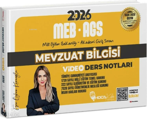 Hoca Kafası 2026 MEB-AGS Mevzuat Bilgisi Video Ders Notları