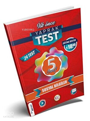 İlk Önce Yayıncılık 5. Sınıf Sosyal Bilgiler Yaprak Test