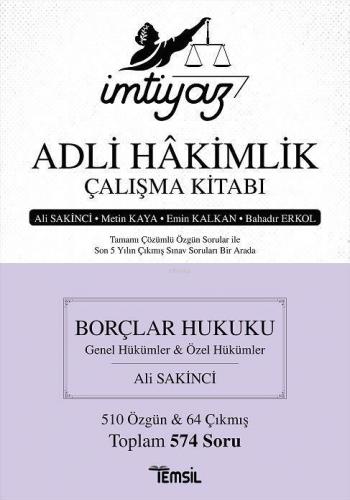 İmtiyaz Adli Hakimlik Çalışma Kitabı Borçlar Hukuku; Genel Hükümler- Özel Hükümler