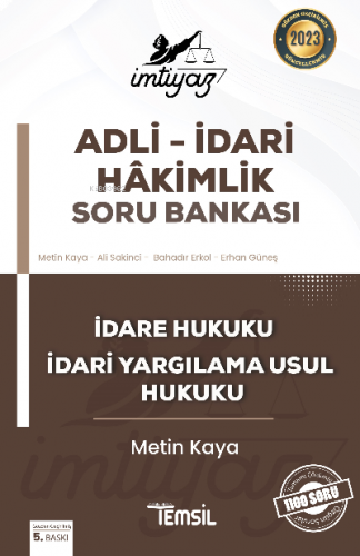 İmtiyaz Adli İdari Hakimlik Soru Bankası İdare Hukuku Ve İdari Yargılama Usul Hukuku