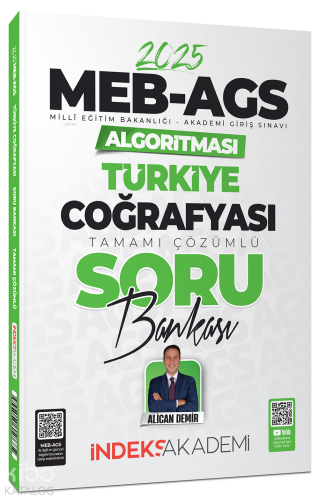 İndeks Akademi 2025 MEB-AGS Algoritması Türkiye Coğrafyası Soru Bankası Çözümlü