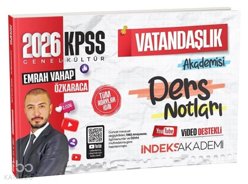 İndeks Akademi 2026 KPSS Vatandaşlık Akademisi Video Ders Notları