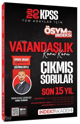 İndeks Akademi 2026 KPSS Vatandaşlık ÖSYM nin İndeksi Çıkmış Sorular S
