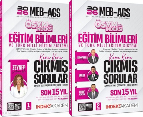 İndeks Akademi 2026 MEB-AGS Eğitim Bilimleri ve Türk Milli Eğitim Sist