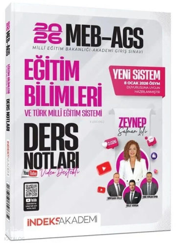 İndeks Akademi 2026 MEB-AGS Eğitim Bilimleri ve Türk Milli Eğitim Sist