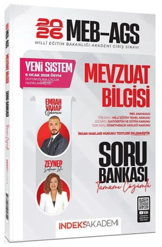 İndeks Akademi 2026 MEB-AGS Mevzuat Bilgisi Soru Bankası Çözümlü