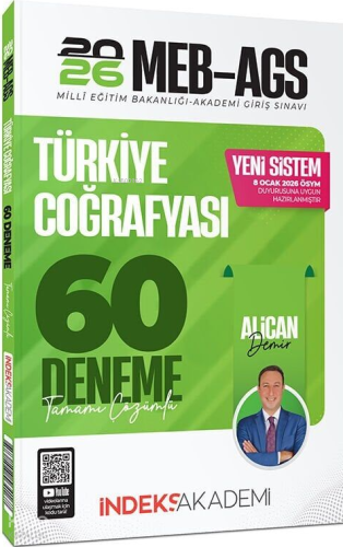 İndeks Akademi 2026 MEB-AGS Türkiye Coğrafyası 60 Deneme Çözümlü