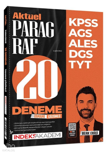 İndeks Akademi KPSS MEB-AGS ALES DGS TYT Aktüel Paragraf 20 Deneme Çöz