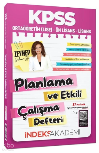 İndeks Akademi KPSS Planlama ve Etkili Çalışma Defteri