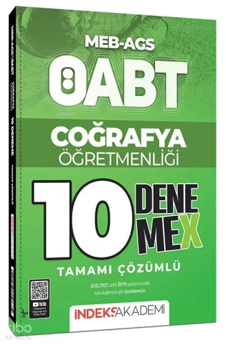 İndeks Akademi ÖABT MEB-AGS Coğrafya Öğretmenliği 10 DenemeX Çözümlü