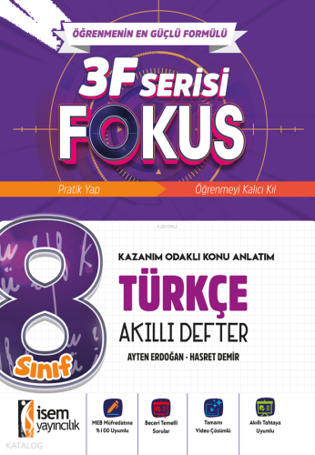 İsem Yayıncılık 8. Sınıf Türkçe Akıllı Defter