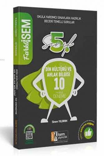 İsem Yayınları 5. Sınıf Din Kültürü ve Ahlak Bilgisi 10 Deneme Sınavı İsem