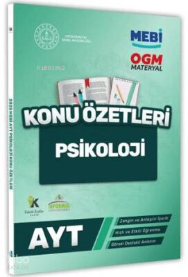 Karakutu Yayınları 2025 YKS-AYT MEBİ-OGM Psikoloji Pratik Konu Özet Kitabı Renkli A4 Boyut Görsel Destekli