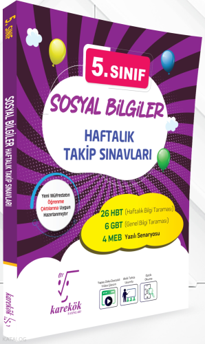 Karekök Yayınları 5. Sınıf Sosyal Bilgiler Haftalık Takip Sınavları