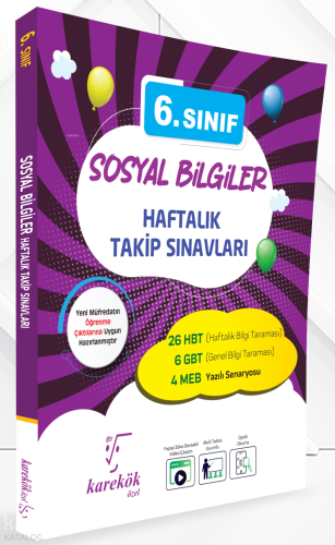 Karekök Yayınları 6. Sınıf Sosyal Bilgiler Haftalık Takip Sınavları