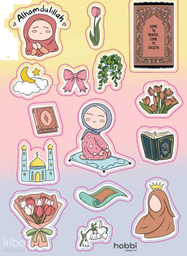 Karışık İslami Sticker Etiket 6 Sayfa 90 Farklı Tasarım