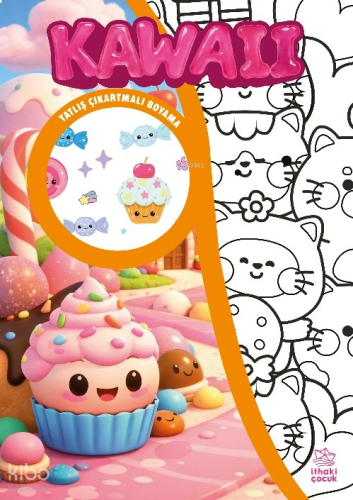 Kawaii ;Çıkartmalı Boyama Kitabı