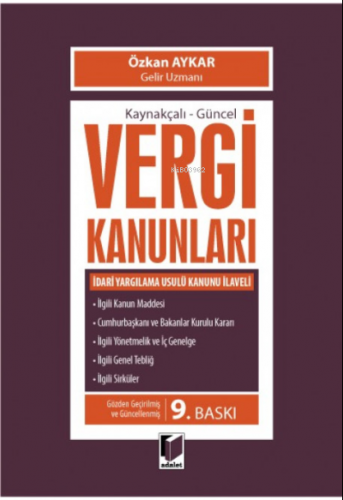 Kaynakçalı - Güncel Vergi Kanunları