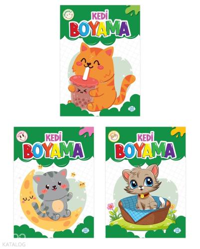 Kedi Boyama Seti (3 Kitap Takım)
