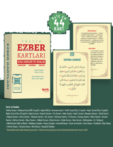 Kısa Sureler ve Dualar;Ezber Kartları