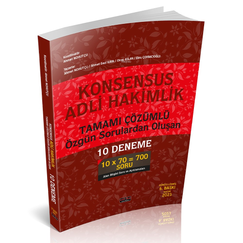 Konsensus Adli Hakimlik 10 Deneme Savaş Yayınları Aralık 2023