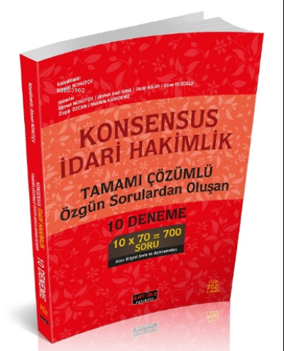 Konsesus İdari Hakimlik Tamamı Çözümlü 10 Deneme