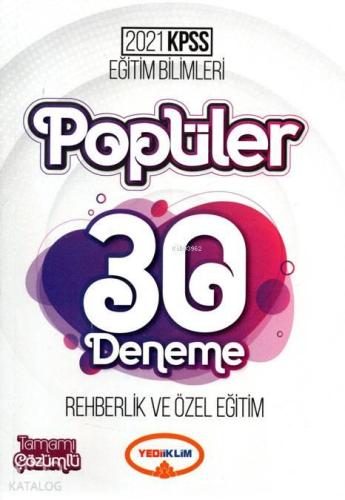 KPSS 2021 Eğitim Bilimleri Popüler Rehberlik ve Özel Eğitim 30'lu Dene