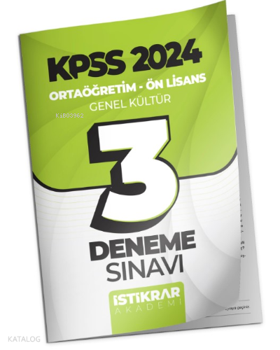 KPSS 2024 Ortaöğretim-Ön Lisans Genel Kültür (Coğrafya - Tarih - Vatandaşlık) 3 Deneme Sınavı