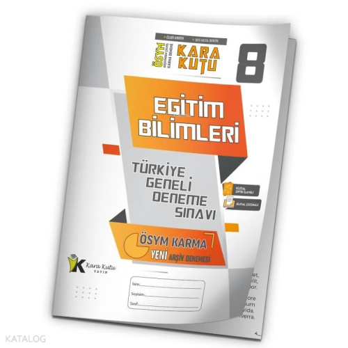 KPSS EĞİTİM BİLİMLERİ ÖSYM Arşivi Karma Kara Kutu Çıkmış Soru TG D.Çözümlü Deneme 10/8.Kitapçık