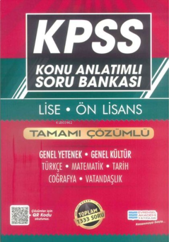 KPSS Lise Ön Lisans GYGK Konu Anlatımlı Soru Bankası