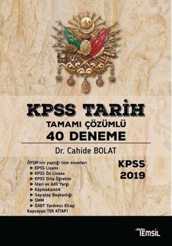 KPSS Tarih Tamamı Çözümlü 40 Deneme KPSS 2019