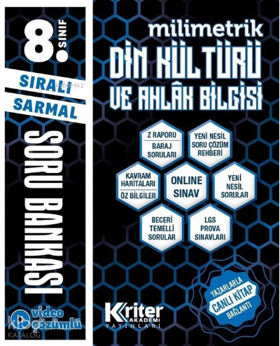 Kriter Akademi Yayınları Din Kültürü Soru Bankası- 8. Sınıf